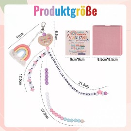 NYTGAH Schuleintrittsgeschenk Rechenschieber, Rechenhilfen 1. Klasse, Personalisierte Geschenke mit Grußkarte und Geschenkbox, Passend zur Schultüte Mädchen, 2025 Einschulung Mädchen(Rosa)