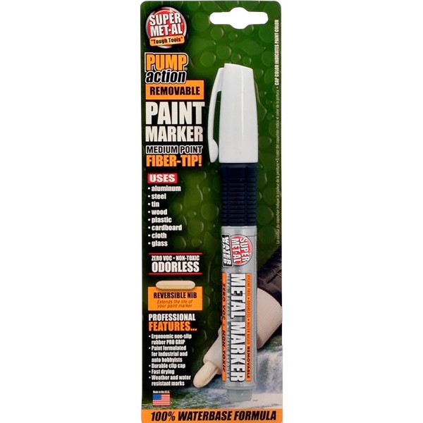 Super Met-Al Pump Action Fiber Tip Water-Based Paint Marker, White