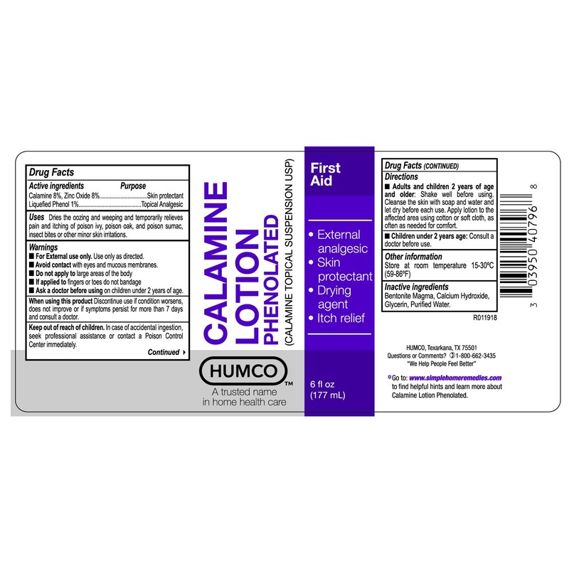 Humco - 40796001 HUMCO Calamine Lotion, 6 fl oz