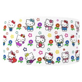 2 INCH ( 1 Yard) Kitty cartoon daisy Flower Flowers Grosgrain Ribbon 1239183