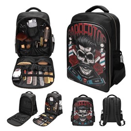 Barber Supplies Clippers Backpack for Hairdresser, with Barber Cape & Barber Brush, Large Travel Bag Zipper, Water Proof Barber Accessories of Professional Hair Cutting Tools Backpack