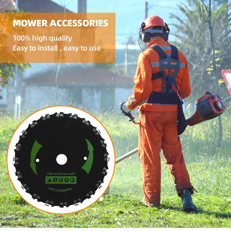Upgrade 9" x 20T Chainsaw Tooth Brush Cutter Blade &
