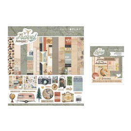 Photoplay Travel Junque Collection Bundle - 12 x 12 Collection Kit + Ephemera Cardstock Die-Cuts