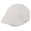 Funky Junque Men's Linen Duckbill Flat Cap - Light Grey