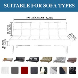 Jaotto Jacqaurd Sofa Cover Without Armrest, 2/3 Seater, Sofa Throws, Armless Sofa Bed Cover, Jacqaurd Stretch, Waterproof, Washable, Sofa Throw Sofa Cover for Clic Clac Folding Couch without Armrests,