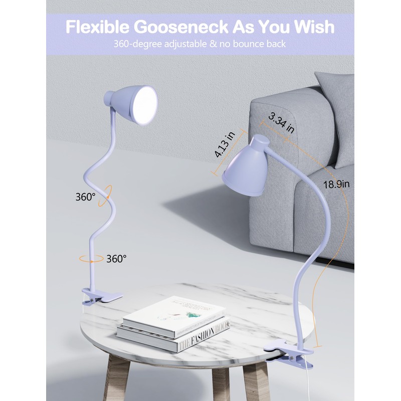 BOHON Desk Lamp with Clamp, 10W 38 LED Clip on