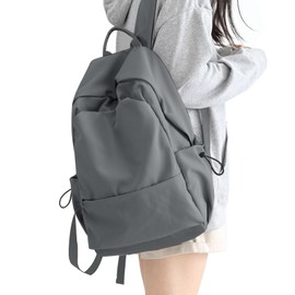 HYC00 School Backpack Womens, Causal Travel School Bags 15.6 Inch Laptop Backpack for Teenage Girls Lightweight Rucksack Water Resistant Bookbag College Boys Men Work Daypack,Grey L