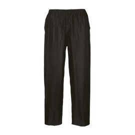 Portwest S441 Men's Waterproof Rain Pants - Lightweight Adjustable Safety Overpants Class 3 Black, X-Large