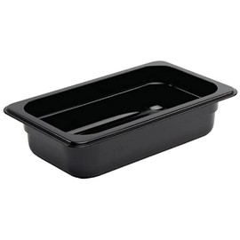 Vogue 1/4 Gastronorm Container 65mm 1.6 Litre Black Catering Food Storage Pan