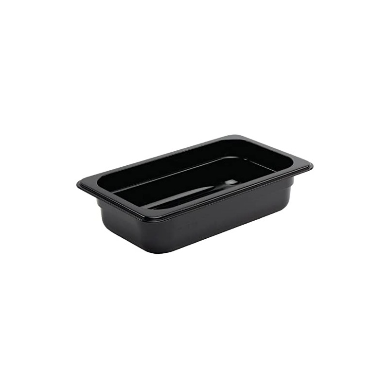 Vogue 1/4 Gastronorm Container 65mm 1.6 Litre Black Catering Food