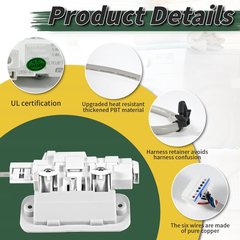W10810403 W10861642 W10787836 Washer Lid Lock Assembly Fit for whirlpool