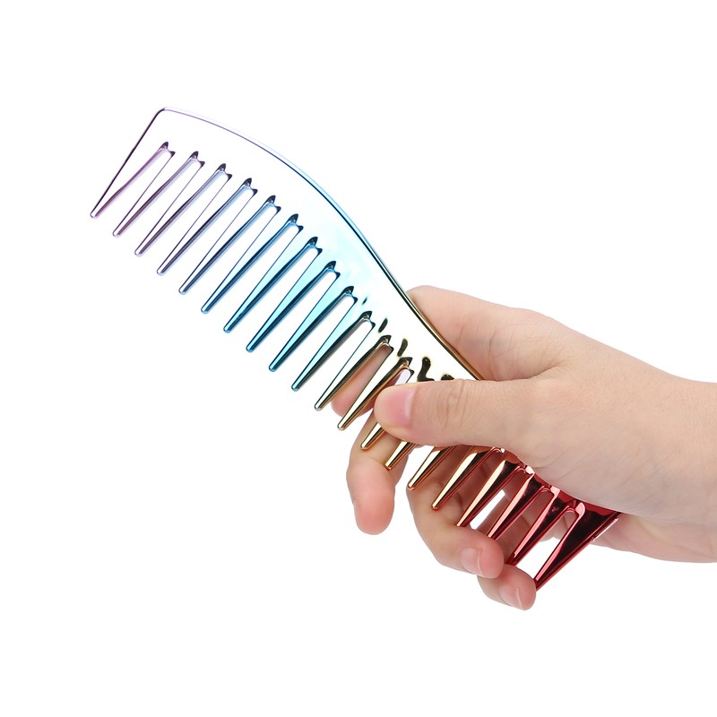 5pcs Space Aluminum Colorful Gradient Haircut Comb Salon Hairdressing Comb
