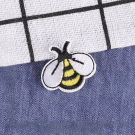 10Pcs Bee Sewing Patches Iron on Embroidered Applique Patches Decorative Sewing Animal Patch Stickers for Bags Jackets Jeans Clothes DIY Patches
