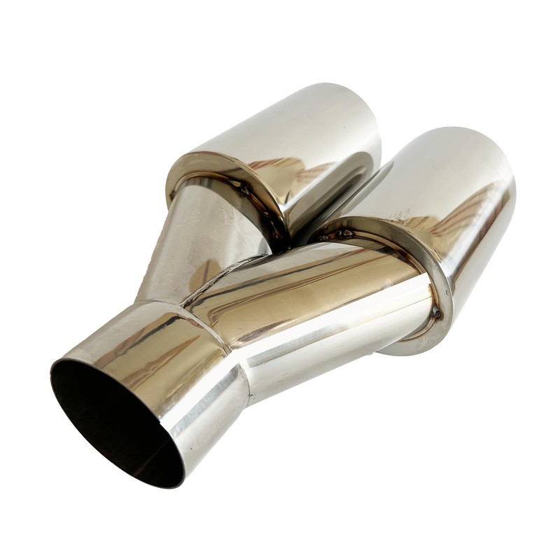 NETAMI 2.5"Inlet to 3.5"Outlet Dual Exhaust Tip Stainless Steel Polish
