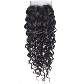 14 Zoll x 4 Zoll Lace Closure Strähnen Perücke Brasilianisch Glatt Menschenhaar Kinky Curly für Damen