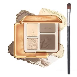 Paleta Contorno De Maquillaje 4 En 1, Resaltador, Cara Iluminador, Polvo Shimmer Glow Larga Duración 2#, Pincel Incluido (2#)