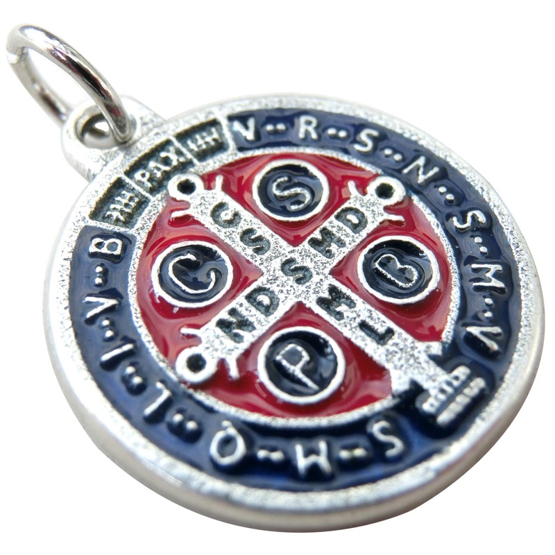 GTBITALY 60.048.31 Medal of Saint Benedict Silver Enamel Size 2
