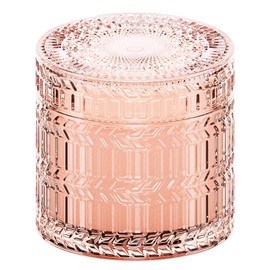 Hidden Label Sandalwood Rose Scented Candle for Home Scented, Wood Wick Decorative Candles for Women,Pink Soy Candles Non Toxic Candle, 7.4 oz 55 Hours Long Burn time