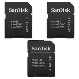 Sandisk 3 x Micro SD / MicroSDHC / SDHC Adapter Compatible with Memory Cards up to 32GB Capacity