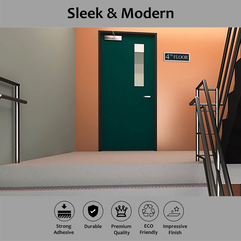 Floor Sign for Wall, Clear Acrylic with Black Plastic, Durable,