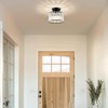 VIOLOEMI Crystal Black Semi Flush Mount Ceiling Light Modern Hallway