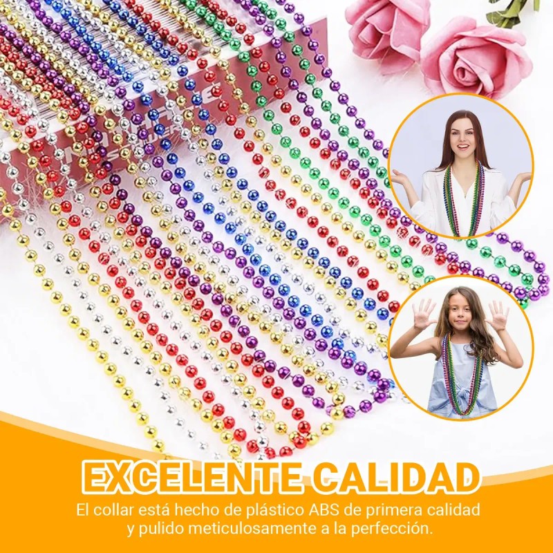 60 Collares Para Bolitas Mardi Gras Batucada Fiesta