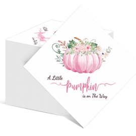 50 Pack Pink A Little Pumpkin is On The Way Paper Napkins Little Pumpkin Baby Shower Disposable Hand Towel Guest Napkin for Girls Party Supplies for Baby Shower Girl Pumpkin Gender Reveal Party