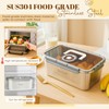 FoldTier 1 Pcs Large Stainless Steel Bread Container with Lid,