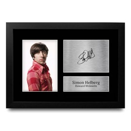 HWC Trading FR A4 Simon Helberg Big Bang Theory Howard Wolowitz Gifts Printed Signed Autograph Picture for TV Show Fans - A4 Framed