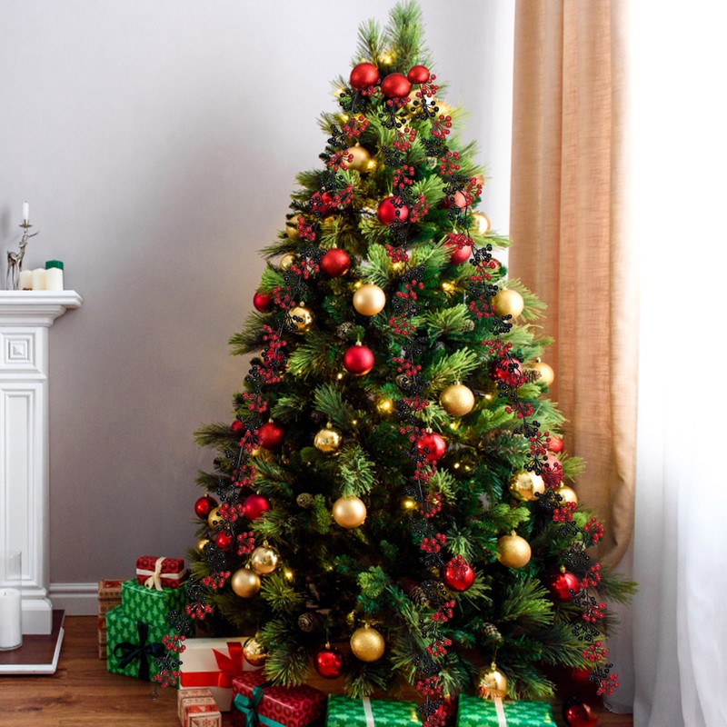 Artificial Berry Rattan with Black Berries Christmas Decoration Rattan for