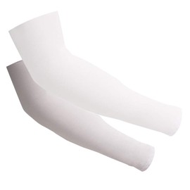 FOOTINSOLE.COM - 2 pares de mangas de enfriamiento con protección solar UV para ciclismo, correr, golf, conducción para hombres y mujeres, Blanco + Gris, Medium