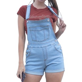 Acydar Women’s Denim Bib Jeans Shortalls Outfits Classic Adjustable Straps Loose Bib Denim Overall Shorts