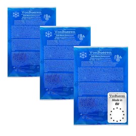 VonBueren 3 compresse refrigeranti XL, 11 x 18 cm, circa 200 g, per impacco freddo, compresse multiple, cuscinetti refrigeranti con gel, adatti al microonde
