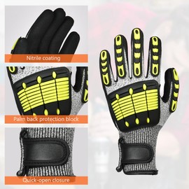 Ainiv Safety Work Gloves, Cut Resistant Work Gloves, Mechanics Gloves, Heavy Duty Work Gloves for Women and Men, Anti Impact Utility for Carpenter, Transportation, Logistics, Garden Work, 1 Pair (XL)