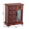RR ROUND RICH DESIGN Solid Wooden Jewelry Box Makeup and
