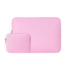 RAINYEAR 13 Inch Laptop Sleeve Case with Accessories Pouch for MacBook 2023 2022 2021 MacBook Pro 14" M3 A2918 A2992, 13.6" M2 A2681 A2338 A2779, 13.3 Air Pro M1 A2337 A2159 A2179 A2289(Pink)