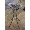 Evergreen Garden Metal Hourglass Shape Bird Bath Stand for Outdoors