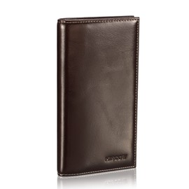 HISCOW Minimalist Checkbook Cover - Italian Leather (Antiqued Coffee)