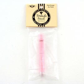 Retro 51 Pk/6 Retro 51 REF13-E Eraser Refills for Tornado Pencils, Pink