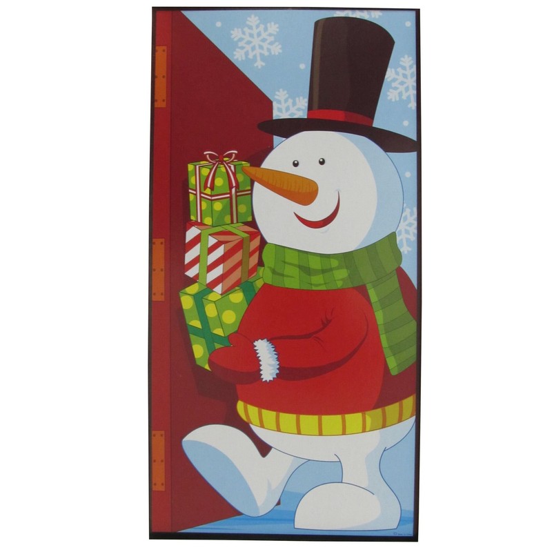 Holiday Pride Christmas Snowman Door Cover - 30" x 5