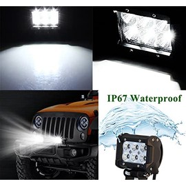 Alpha Dima 4x 18W LED 1800LM 6000K 12V 24V Work Light Offroad Flood Light Reflector Headlight IP67 Work Light