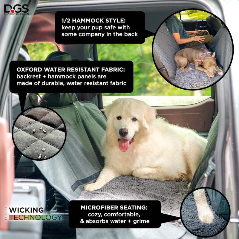 Dog Gone Smart 3-in-1 Nonslip Back Seat Cover & Hammock,