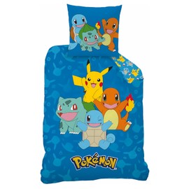 Pokémon Reversible Duvet Cover 140 x 200 cm Pillowcase 65 x 65 cm (Pokémon Bedding - B)
