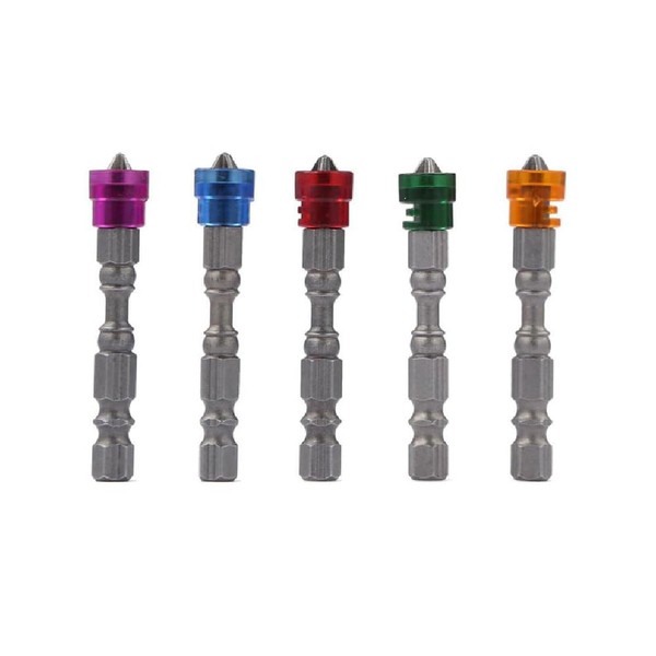 5 Pcs Magnetic Screwdriver Bits, 1/4" Hex Shank Single Head