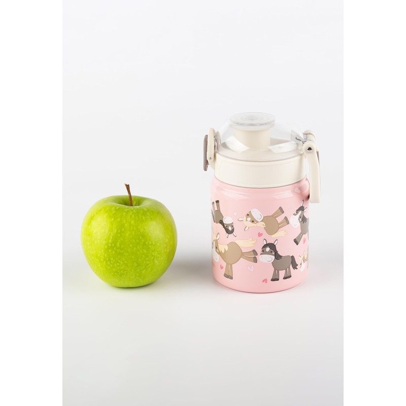 Stainless Steel Water Bottle, 400 ml, Children's Pony Design