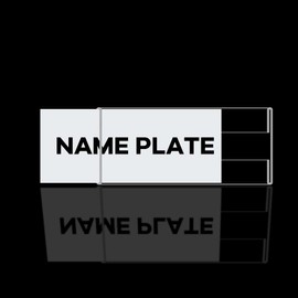 6 Pack 8"W x 2"H Acrylic Office Name Plates Name Labels for Wall, Clear Sign Holder for Wall Display, with Adhesive Backing