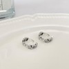 Yudisho S925 Smiley Small Silver Hoop Earrings, Anti-Allergy Earrings for