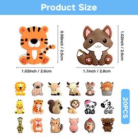 20Pcs Knitting Needle Stoppers Cute Animals Knitting Needle Point Protectors fit Size US 2.5-13 (3mm-9mm) Needles for Beginners Knitting Crochet Hand DIY Supplies Accessories