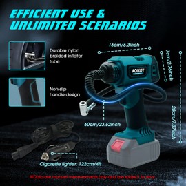 Cordless Tire Inflator Air Compressor for Makita 18V Battery, Portable Handheld Air Pump with digital Tire Pressure Gauge and LED Light for Cars, SUVs, Motorcycles (Battery Not Included) (160psi)