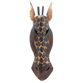 Stoneage Arts Giraffe Zebra Face Mask Wall Hanging Décor Hand Painted Patterns African Safari Decorative Accent A Contemporary Variation an Awesome Gifting Idea 20 Inch (Giraffe Gir)